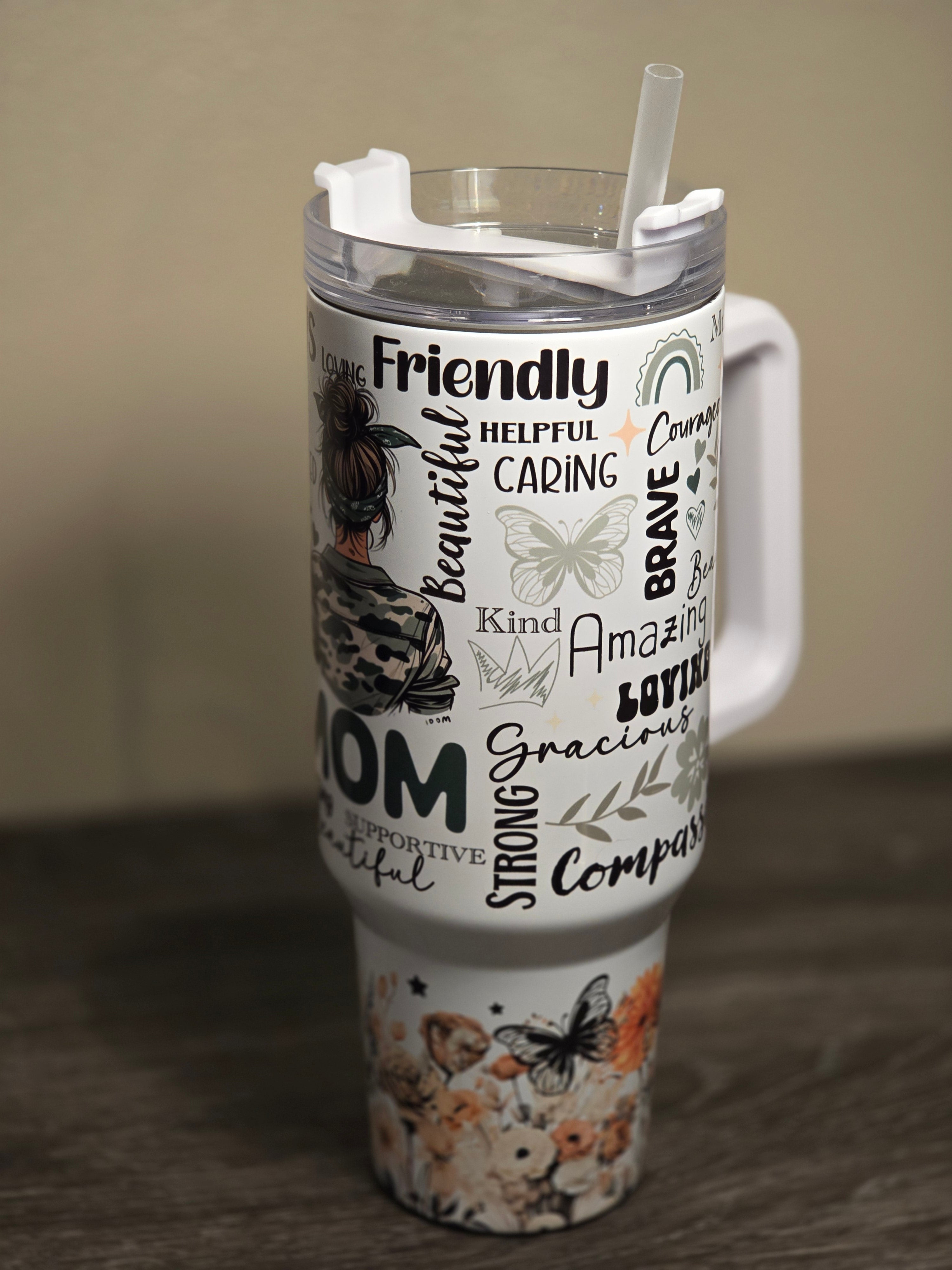 Mom with camo Tumbler