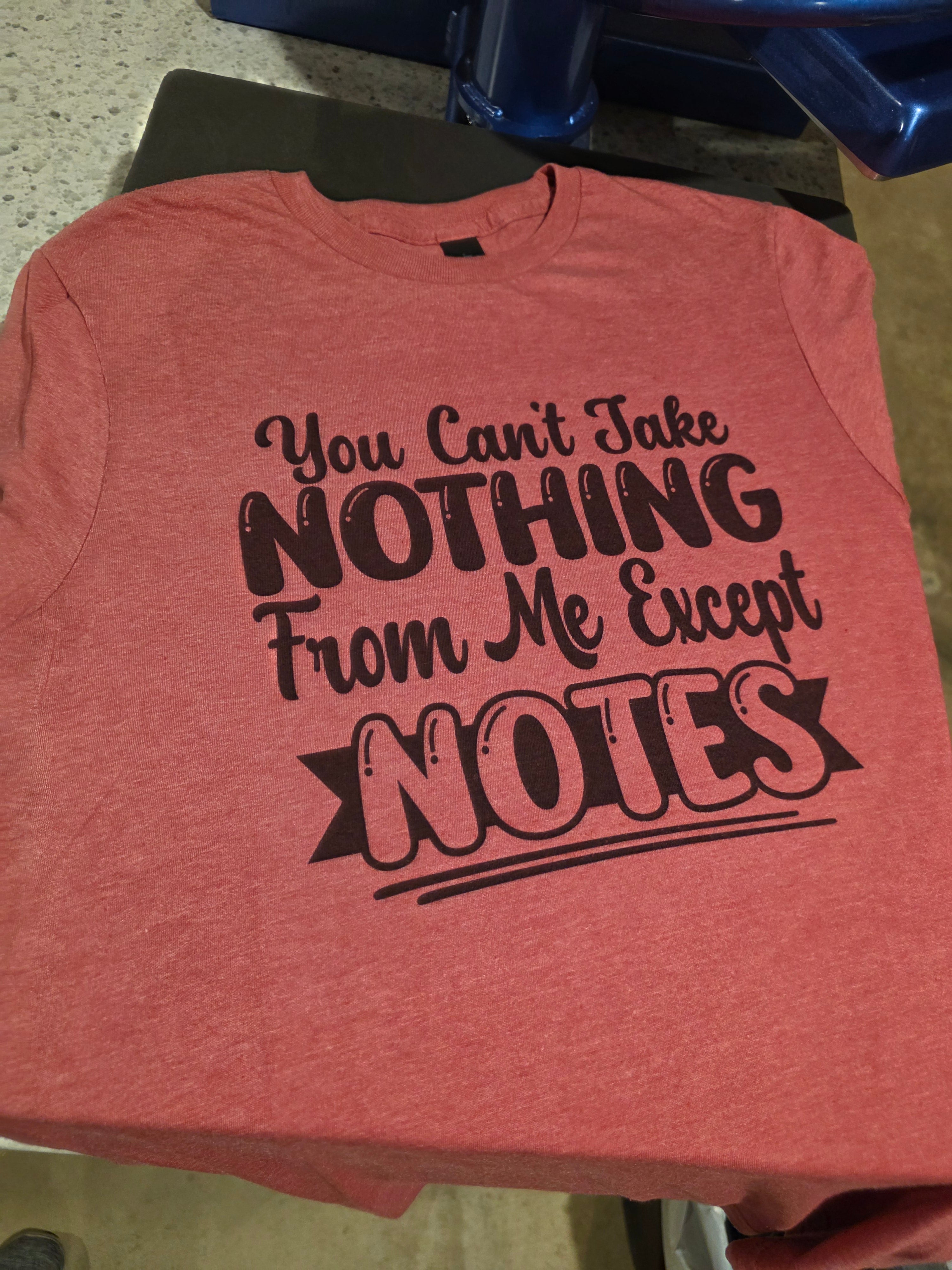 $10 Shirt Sale-You can't take nothing from me except notes