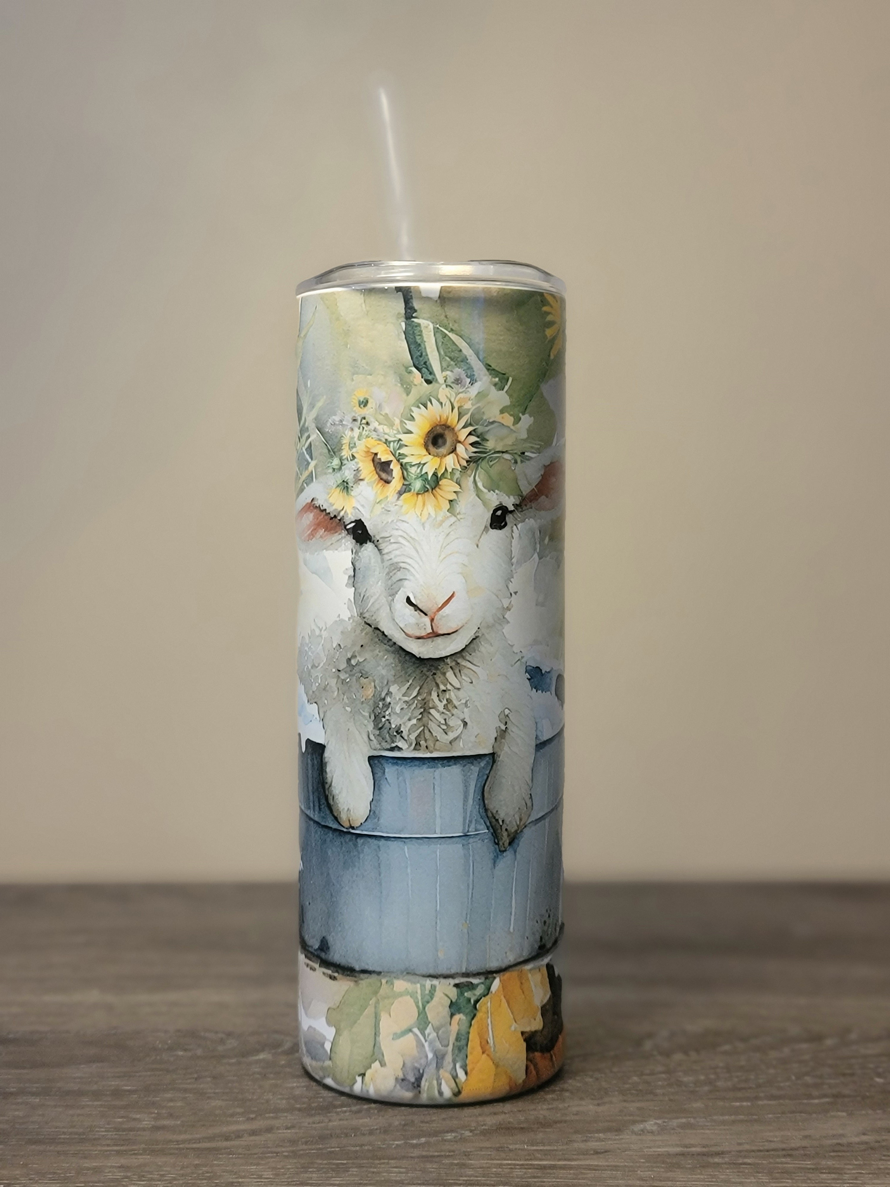 Cute lamb in a tub
